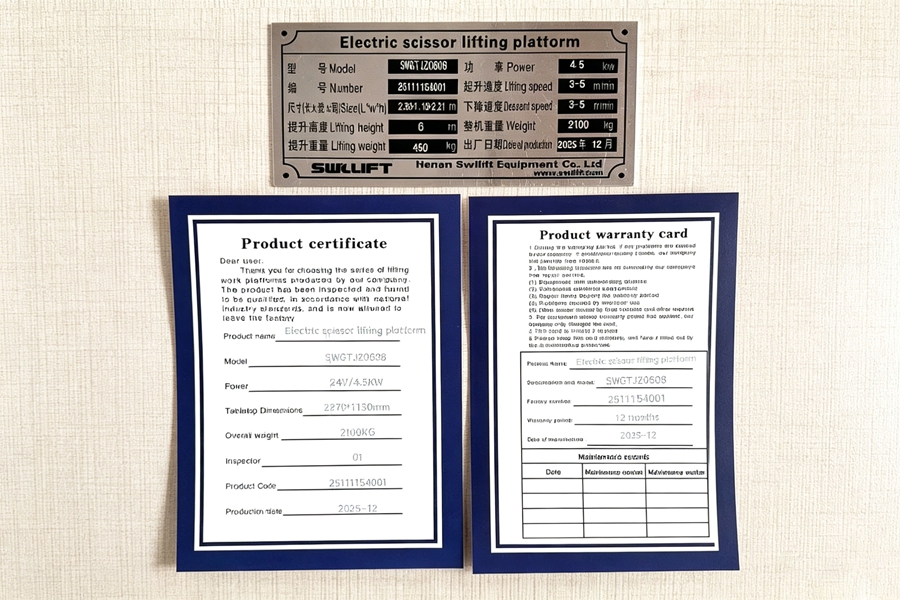 product Certificate