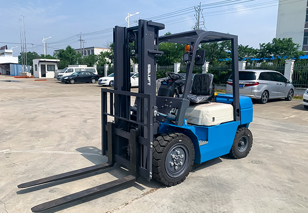 outdoor blue forklift
