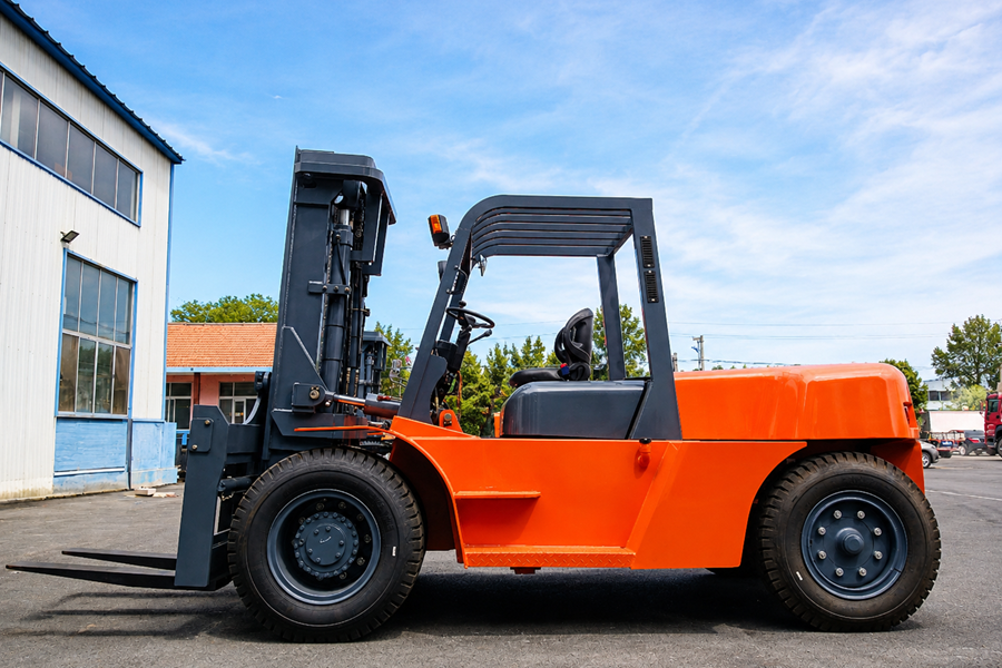 orange diesel forklift