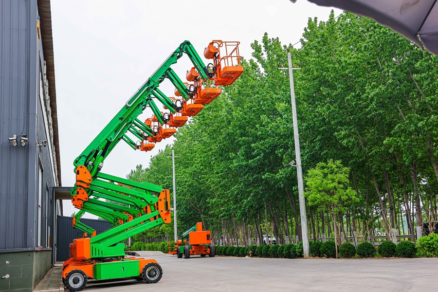 Colombian customers purchased articulated boom lifts case