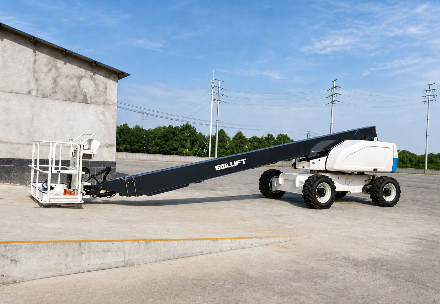 White Telescopic Boom Lift